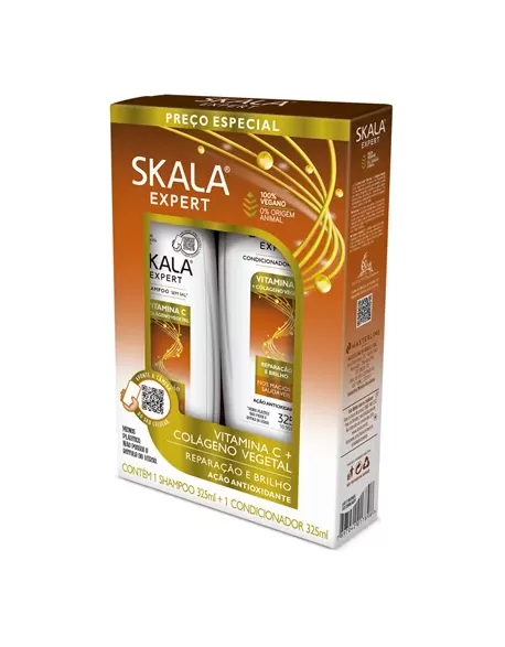 Skala Kit Shampoo e Condicionador Vitamina C + Colágeno 325ml