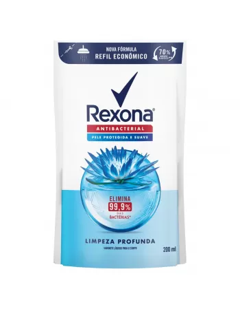 Rexona Sabonete Liquido Antibacterial Limpeza Profunda Refil 200ml