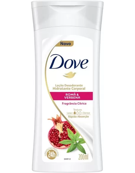 Dove Loção Desodorante Hidratante Corporal Romã e Verbena 200ml