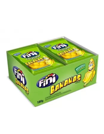 Bala de Gelatina Mini Bananas Fini com 12 Pacotes de 15g