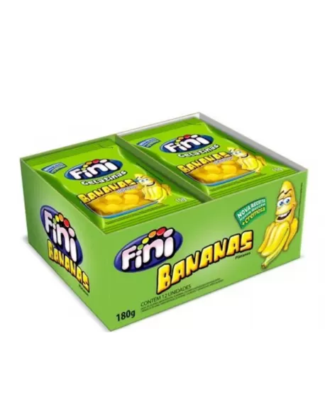 Bala de Gelatina Mini Bananas Fini com 12 Pacotes de 15g