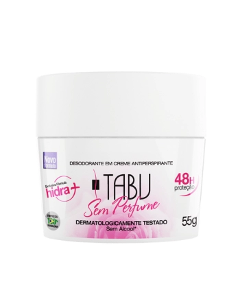 Desodorante Creme Tabu Sem Perfume 55g