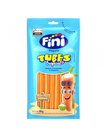 Bala de Gelatina Fini Tubes Tropical 80g