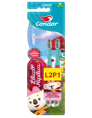 Escova Dental Condor Júnior Lilica Ripilica Macia Promocional Leve 2 Pague 1