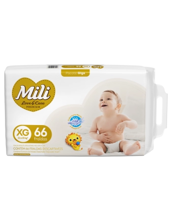 Mili Fralda Love & Care Premium Giga XG 66 Unidades