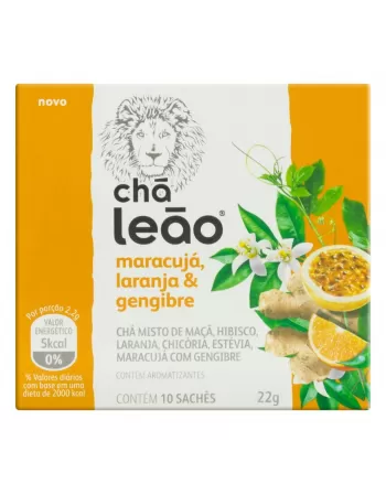 Chá Leão Maracujá, Laranja e Gengibre 10x20g