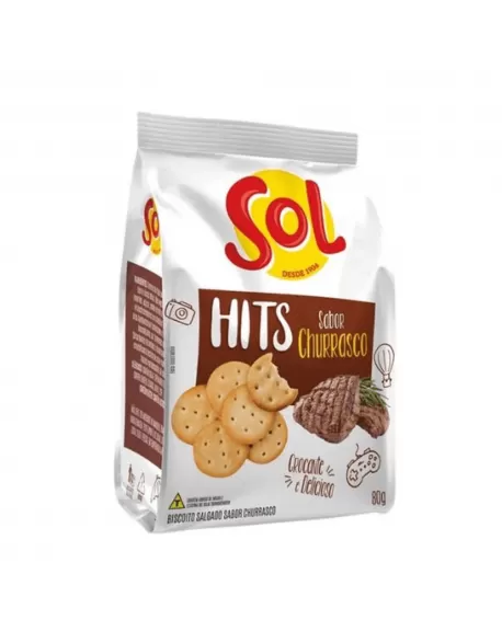 Biscoito Salgado Sol Hits Churrasco 80g