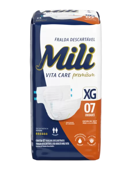 Fralda Descartável Mili Vita Care XG 7 Unidades