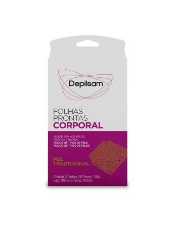 Folhas Prontas Corporal Depilsam Mel 10 Pares