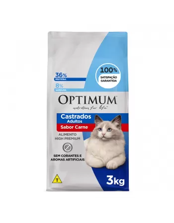 Optimum Gatos Castrados Adulto Carne 3kg