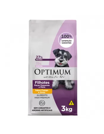 Optimum Cão Filhote Raças Pequenas Frango e Arroz 3kg