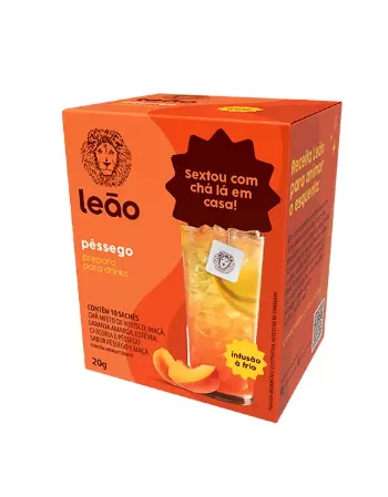 Chá Leão Drinks Pêssego 10 Sachês de 2g