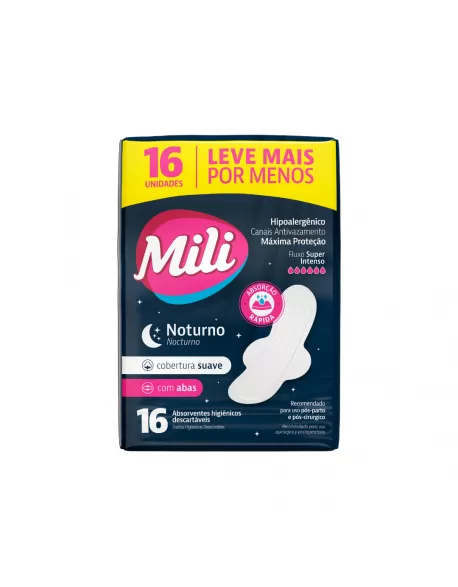 MILI ABSORV NOTURNO SUAVE C/ABAS 16UN (24)