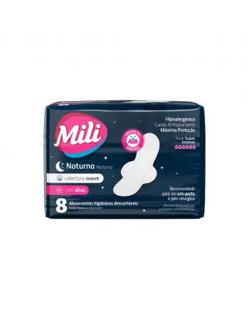 Absorvente MIli Noturno Suave Com Abas 8UN