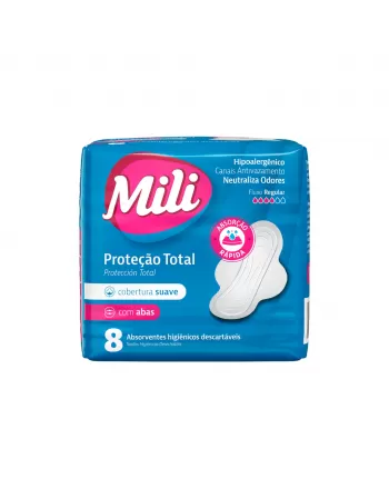 Absorvente MIli Proteção Total Suave Com Abas 8UN