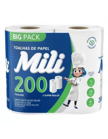 Papel Toalha Mili 200 Folhas