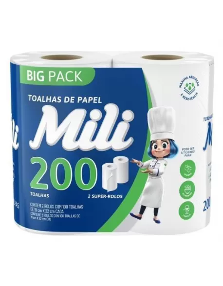 MILI TOALHA DE PAPEL 200FLS 2X100UN (10)