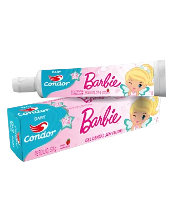 GEL DENTAL SEM FLÚOR MORANGO BARBIE CONDOR BABY 50G