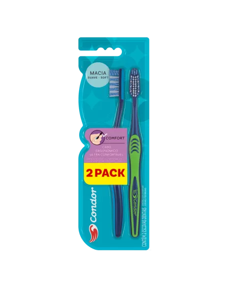 CONDOR (80970) ESCOVA DENTAL COMFORT 2PACK (18)