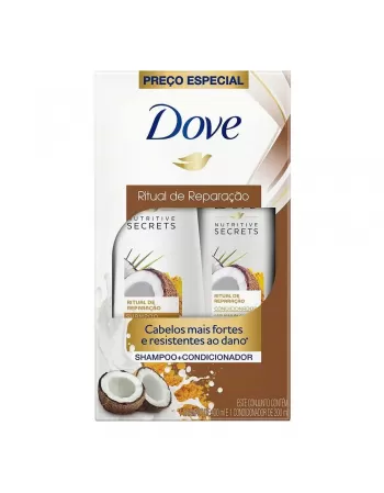 Shampoo Dove 350ml + Condicionador 175ml Ritual de Reparação Oleo de Coco e Cercuma