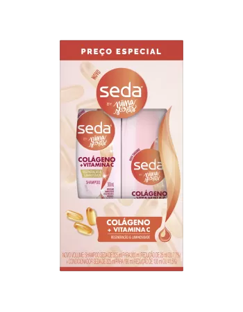 Shampoo 300ml E Condicionador 190ml Seda Colágeno E Vitamina C