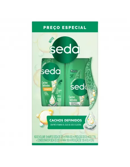 UNI SEDA SH+COND PRO-VIT B5, OLEO DE COCO E ELASTINA CACHOS DEFINIDOS 300/190ML (15)