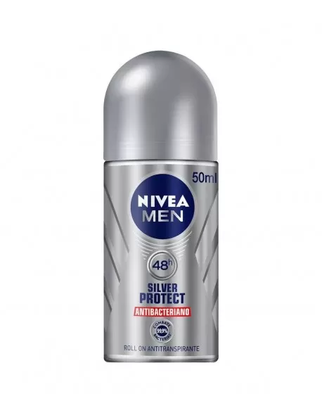 Nívea Desodorante Roll On Silver Protect Antibacteriano 50ml