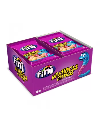 Mini Minhocas Azedinhas com 12 pacotes de 15g cada - Fini