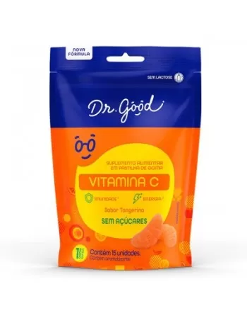 Dr.Good Vitamina C Suplemento Pastilha Tangerina c/15 Gomas