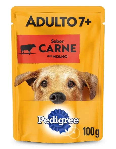 PEDIGREE® Sachê Adulto 7+ anos Sabor Carne ao Molho 100g